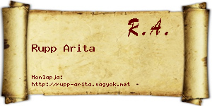 Rupp Arita névjegykártya